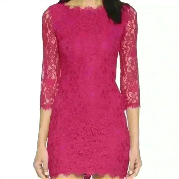 Diane Von Furstenberg Zarita Dress Hot Orchid Size 2 - Picture 4 of 6